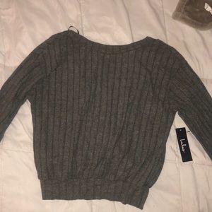 Dark Gray Backless Sweater